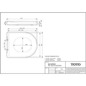 Couvre-siège de toilette amovible TOTO MH blanc avec charnières en acier inoxydable et mécanisme de fermeture douce - Product Image 3