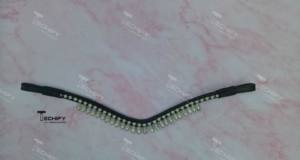 Handmade Genuine Leather Horse Bridle with V-Shaped Bling Crystals Fancy Stitching Custom <b>Curry</b> <b>Combs</b> Design - Product Image 4