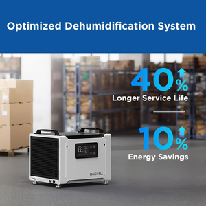 Déshumidificateur Commercial Électrique Moiswell Defender ME-7S Neuf, 70 Pintes/Jour, avec Pompe de Drainage et Dégivrage Automatique pour <span class=keywords><strong>Sous</strong></span>-<span class=keywords><strong>sol</strong></span> et Espace de Crawl - Product Image 4