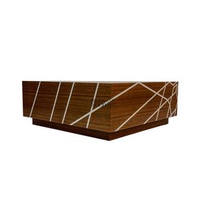 Mesa de Centro Moderna con Líneas Geométricas Blancas y Acabado de Madera Premium para una Decoración Elegante de la Sala de Estar - Product Image 4