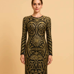 Robes de soirée de mariage de luxe de haute qualité, style Empire, col rond, broderie florale en cristal, perles, longueur au sol, coupe A, soutien-gorge intégré - Product Image 1