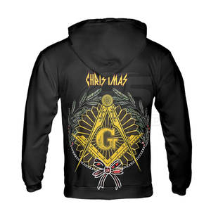 Sudadera con Capucha de Estilo Urbano con Diseño Masónico para Hombre, Sudadera con Capucha con Logotipo Masónico, Sudadera con Capucha de Mezcla de Algodón - Product Image 3