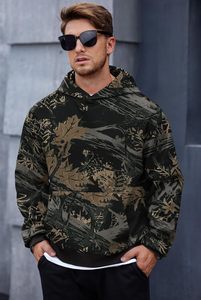 Sudaderas con capucha estampadas para hombre al por mayor con diseño forrado de algodón 100% estilo informal transpirable para la temporada de invierno - Product Image 3