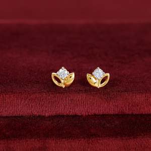 Boucles d'oreilles clous en diamant de laboratoire Collection Gold Bud - Product Image 4