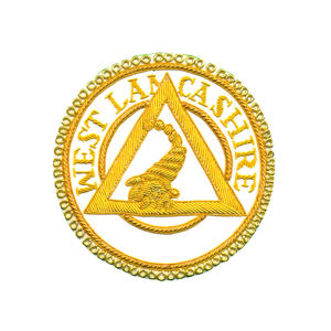 2024 Offre Spéciale sur mesure insignes maçonniques Regalia insignes de tablier de lingot d'or brodé de haute qualité avec décoration de Logo personnalisé - Product Image 3