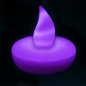 LED02PR - Small Round <b>Floating</b> LED Candle - Purple - Product Image 1