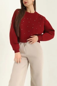 Sweat-shirt élégant pour femmes Pull à épaules tombantes Arrivée Sweat-shirt pour femmes dans différents styles Sweat-shirt avec logo personnalisé pour femmes - Product Image 6