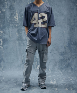 T-shirt en jersey de maille coupe ample personnalisé avec impression par sublimation, col côtelé, en polyester, pour hommes, vente en gros - Product Image 3