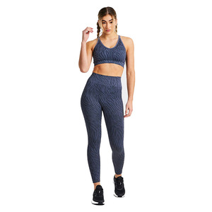 Femmes Fitness GYM WEAR BAS quantité minimale de commande Sans Couture Tricoté Yoga Ensembles Couleurs Contrastées Belle Creux Dos Gym Vêtements Personnalisé - Product Image 2