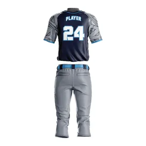 2023 nuevo diseño al por mayor uniformes de béisbol de alta calidad para hombres ropa deportiva transpirable camisetas ropa en blanco - Product Image 2
