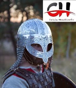 Armure viking médiévale Vendel acier gravé avec casque viking - Product Image 4