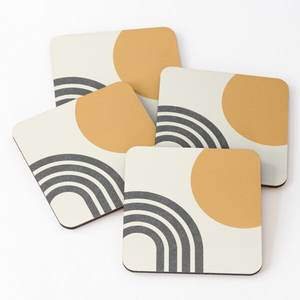 Sous-verres de service à thé imprimés en bois de mangue/bois d'acacia 332 ensemble de 4 pièces - Product Image 4