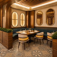 Ensemble de table et chaises de salle à manger modernes en rotin, avec banquette rembourrée, pour restaurants commerciaux et restauration rapide - Vente en gros