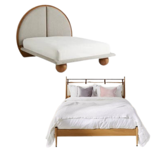 Prix de gros Lit de luxe en bois avec tête de lit en tissu rembourrée Lit King et Queen Size Cadre nordique - Product Image 3