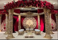 Mandap Pernikahan Tradisional Haveli Modern Elegan Vintage Berbingkai Fiberglass Ukuran dan Warna Dapat Disesuaikan Dapat Dilepas Mudah Dirakit Hindu
