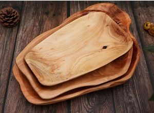Assiette de service en bois massif pour la maison et la cuisine Assiette en bois massif d'acacia naturel taille personnalisée à bas prix - Product Image 2