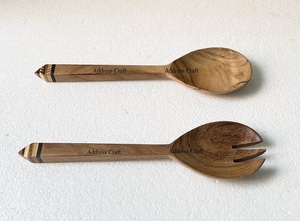 Ensemble de serveurs à salade en bois design fait de cuillères à salade en matériau écologique pour la maison/hôtel/restaurants au prix le plus bas - Product Image 6