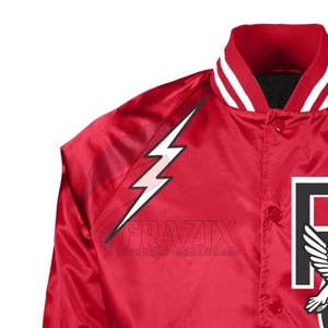 Chaqueta bomber clásica de satén con parches decorativos coloridos Chaqueta bomber ligera de satén - Product Image 6