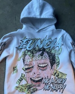 Harajuku Money Face Print hommes sweats à capuche graphique y2k top sweat à capuche surdimensionné homme hoodi Couples américain streetwear goth hommes vêtements - Product Image 2