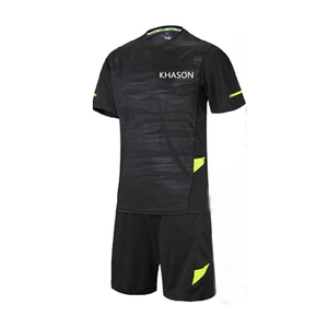 Custom Designed Unisex Children's Soccer Suit Yellow Green Polyester/Cotton V-neck <b>Cheap</b> Football Jersey Training Sublimation - Product Image 1