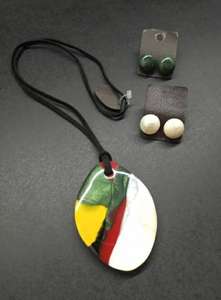 Nouveau métal unique avec chaîne pendentif multicolore perle de style religieux d'Inde-bijoux cadeau femmes collier - Product Image 6