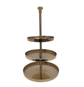 Soporte de pastel de metal de tres niveles de último diseño para fiesta en casa y exhibición de pastel de boda y decoración del hogar - Product Image 1