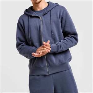 ATHLETIC FULL ZIP HOODIE PREMIUM HEAVYWEIGHT SPORTSWEAR JACKET SUDADERA DE ALGODÓN CON LOGOTIPO PERSONALIZADO OVERSIZE STREETWEAR HOODIE PARA HOMBRE - Product Image 1