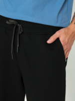 Pantalones Deportivos de Moda al por Mayor OEM, Diseño de Logotipo Personalizado, Cintura Elástica, Joggers para Hombre, Negros, Ligeros, 100% Algodón Lavado