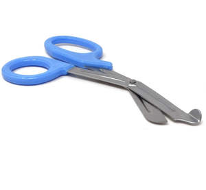 Tijeras de corte de vendaje de primeros auxilios, dentada de punta redonda tijera, tijeras de traumatismo con mango de Color azul cielo, instrumentos quirúrgicos de 5,5" - Product Image 4