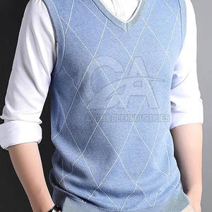 Top pulls sans manches en vrac pour hommes en gros hommes pull en tricot sans manches mode pull gilet - Product Image 6