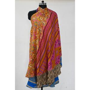 Jupe taille libre en soie réversible jupe portefeuille en soie Vintage bohème robe courte de fête de plage imprimée Maxi pour femme pour tenue décontractée - Product Image 3