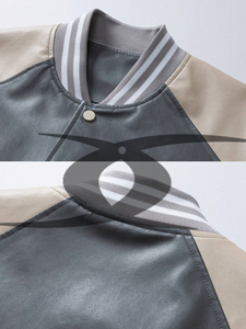 Patchs de broderie en chenille OEM Jaket Veste Letterman avec logo personnalisé Blouson de baseball Streetwear en cuir Bomber universitaire pour hommes - Product Image 5