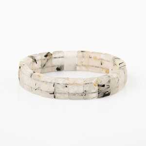 กำไลข้อมือหินควอตซ์รูทิเลเต็ดทรงสี่เหลี่ยมเจียรแบบกว้าง - Product Image 3