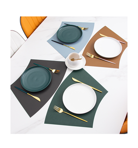 Luxury Oval <b>Placemats</b> for Wedding Hot Sale <b>Leather</b> Dining Tablemat Handmade Woven <b>Leather</b> Superior Quality Best Price - Product Image 2