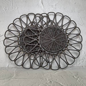 <b>Black</b> Flower Rattan <b>Placemat</b> Boho Hanging Wall Decoration Rattan Charger Plates Wedding Table Decoration - Product Image 2