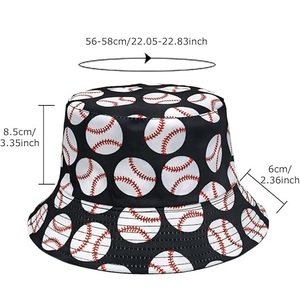 Nuevo Sombrero de Pescador con Estampado de Béisbol para Hombre y Mujer, Moderno, con Estampado Completo, para Deportes al Aire Libre, Plegable - Product Image 4