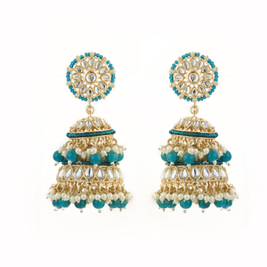 Indo ต่างหูตะวันตก ramagreen jhumki 108881ชุบทอง - Product Image 1
