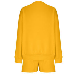 2025 femmes hiver deux pièces Sport Shorts ensembles 100% coton à manches longues hauts décontracté solide motif respirant tenue quotidienne - Product Image 5