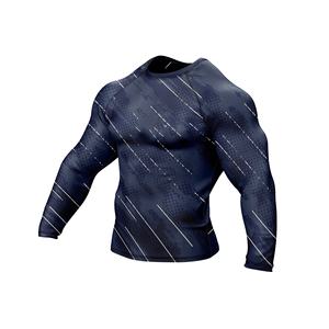 Estilo deportivo para hombre UPF50 + Protectores de erupción de compresión con mangas largas Diseño de logotipo personalizado Camisetas MMA BJJ completamente impresas - Product Image 2