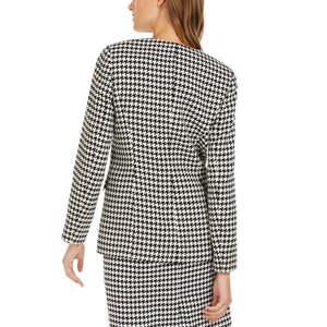Blazer da Donna Calvin Klein con Stampa Pied-de-Poule e Bottone Singolo, Grigio, Taglia 8 - Product Image 2