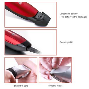 Kit de coupe de cheveux sans fil professionnel silencieux pour hommes, tondeuse à cheveux électrique rechargeable par USB avec lames en acier inoxydable - Product Image 5