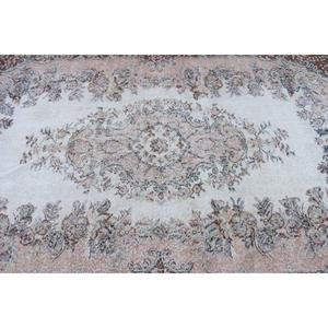 Turkish Rug, 5.4x9.3 ft Large Rug, <b>Brown</b> Bordered <b>Wool</b> Vintage Rug - Product Image 5