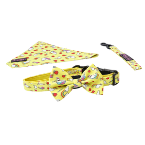 Citrus Pattern Dog Bow <b>Tie</b> Adjustable Pet Collar Accessory Soft Fabric Easy Hook and Loop Closure - Product Image 4