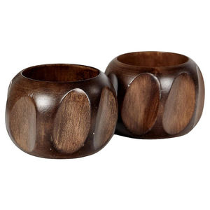 Ensemble d'anneaux de serviette en bois faits à la main pour la décoration de table à manger, design moderne avec incrustation dorée, parfait pour les mariages, les hôtels et l'usage domestique - Product Image 5