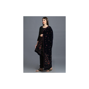 Natural Quality Designer Velvet Embroidery <b>Shawls</b> Women Winter Scarf From Trusted Supplier - Product Image 1