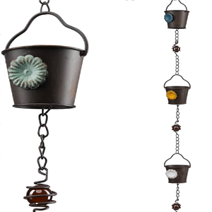Seau décoratif fait à la main chaîne de pluie personnalisé cuivre acier inoxydable gouttière tuyau de descente ornements de jardin forme de couleur personnalisée - Product Image 1