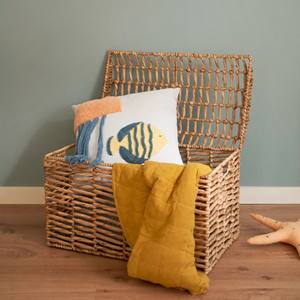 High End Quality Water Hyacinth Home <b>Basket</b> Handcrafted Water Hyacinth Trunks Include Lid and <b>Handles</b> - Product Image 6