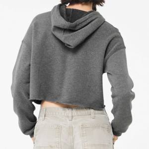 100% coton polaire femmes sweat à capuche sweat haut court survêtement ensemble extra large femmes Streetwear à capuche - Product Image 6