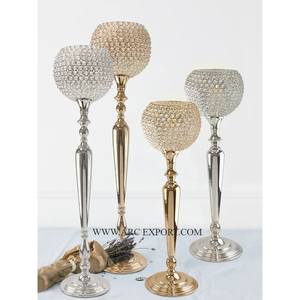 Vela de iluminación interior para el hogar, espejo votivo, Metal pulido y Material de cristal, mesa de forma redonda, centro de mesa decorativo votivo - Product Image 3