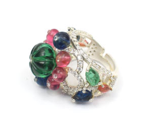 Anillo ajustable de Plata de Ley 925 con Zirconia cúbica chapada en plata Anillo de nuevo diseño de moda para compromiso de boda o regalo - Product Image 6